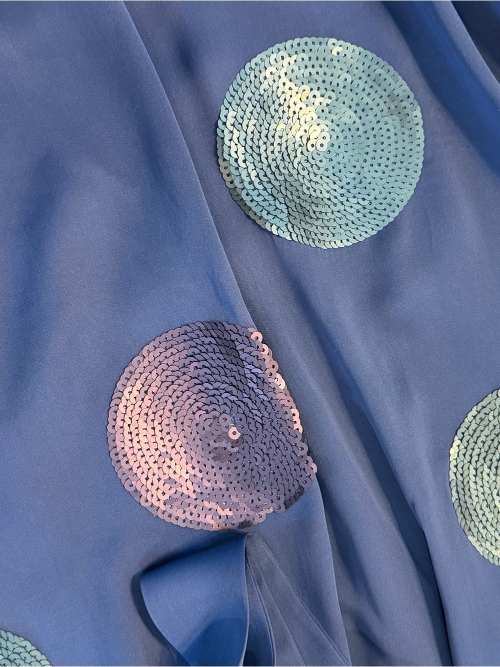Boden Gray Silk Sleeveless Camisole Blouse with Metallic Sequin Circles - Picture 3 of 8
